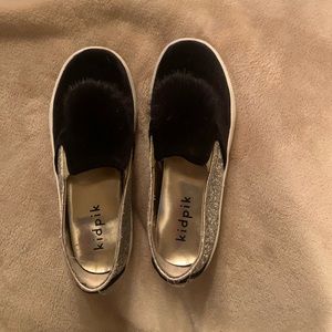 Silver and Black Kids Shoes